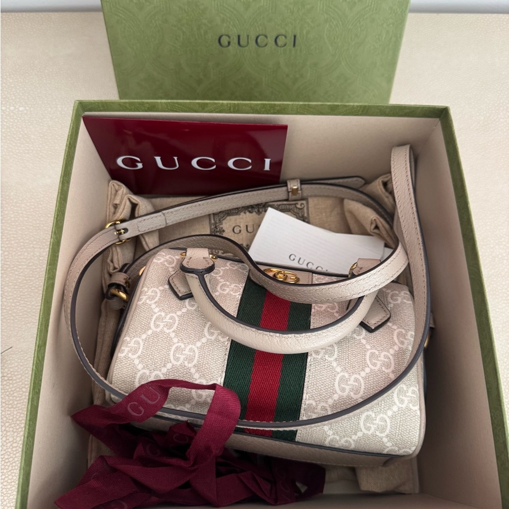 Gucci mini Boston Bag in Oatmeal - Picture 2 of 11